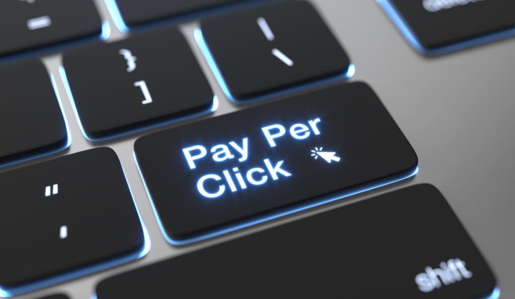 pay per click enter button key on laptop